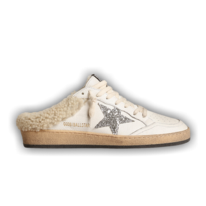 Golden Goose Wmns Ballstar Shearling Sabot 'White Silver'