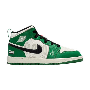 Air Jordan 1 Mid SE PS 'Pine Green/Black/Team Orange/Sail'