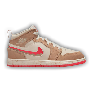 Air Jordan 1 Mid SE PS 'Desert/Pale Ivory/Fusion Red'