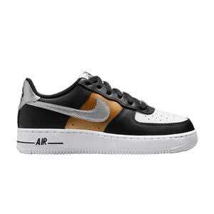 Nike Air Force 1 Low GS 'Black Gold Metallic Silver'