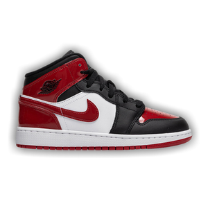 Air Jordan 1 Mid SE GS 'Patent Bred Toe'