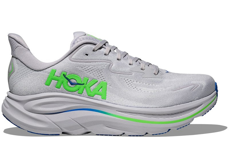 Hoka One One Clifton 10 Ash Grey Neon Green 1162030-AYNN