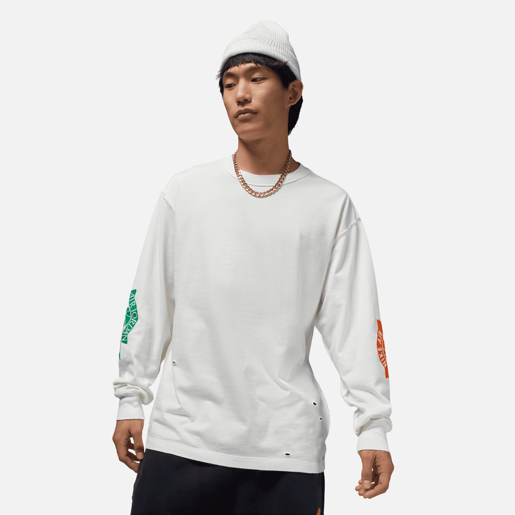 Air Jordan Rare Air Long-Sleeve T-Shirt 'Sail/Brilliant Orange'