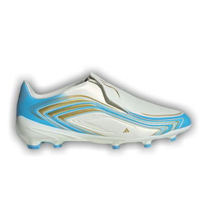 adidas F50 Messi League Laceless FG Little Kid 'Ivory Semi Blue Burst'