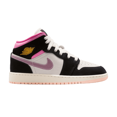 Air Jordan 1 Mid GS 'Black University Gold Pinksicle'