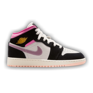 Air Jordan 1 Mid GS 'Black University Gold Pinksicle'