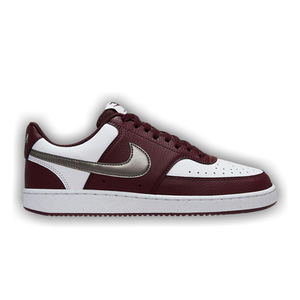 Nike Wmns Court Vision Low  'White/Burgundy Crush/Metallic Pewter'