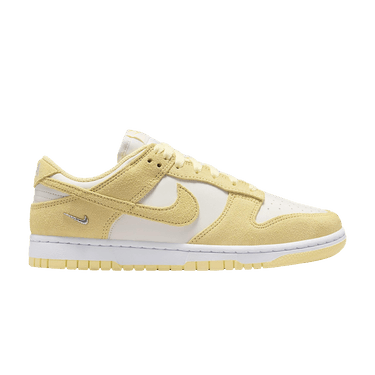 Nike Wmns Dunk Low Suede 'Sail White Metallic Silver Soft Yellow'