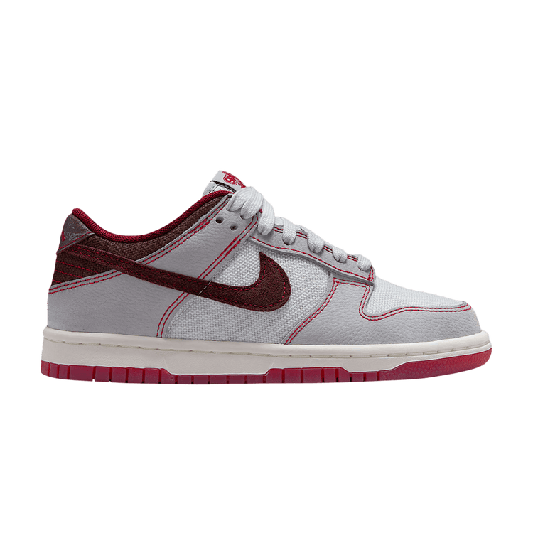 Nike Dunk Low Lv8 1 GS 'Pure Platinum Wolf Grey Team Red Burgundy Crush' IO9743 002