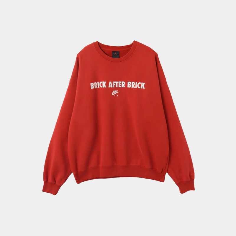 Air Jordan x Nigel Sylvester Brick After Brick Fleece Crewneck Sweatshirt 'Vermilion/Sail'