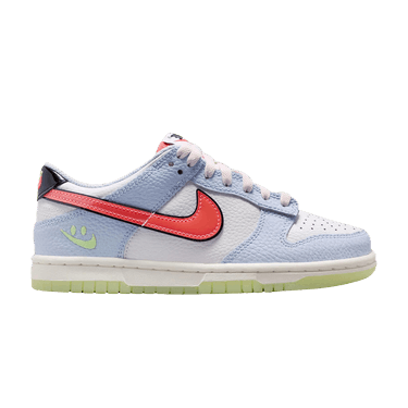 Nike Dunk Low GS 'Smiley Swoosh White - Hydrogen Blue Crimson'