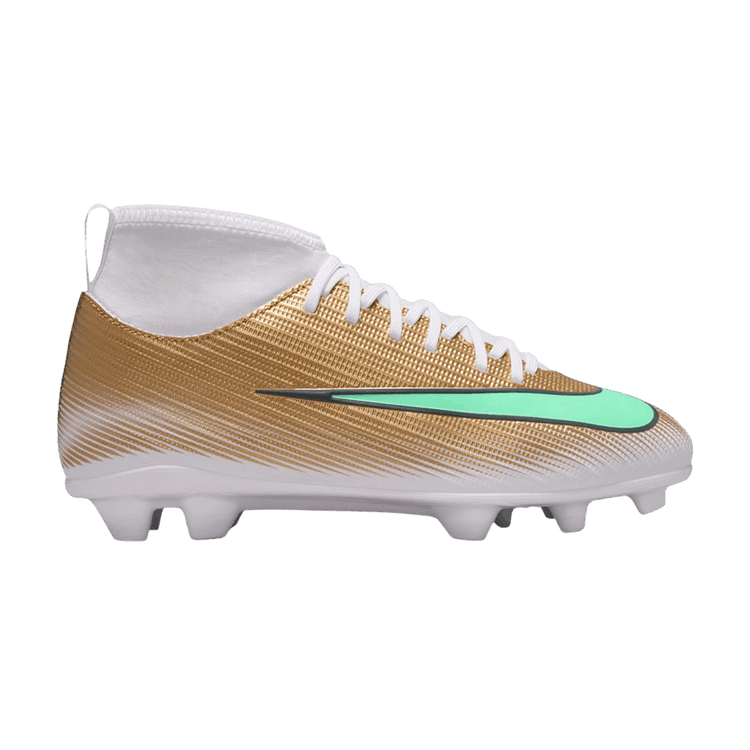Kylian Mbappé x Nike Mercurial Superfly 11 Club FG MG GS 'Metallic Gold Green Glow' IR0788 701