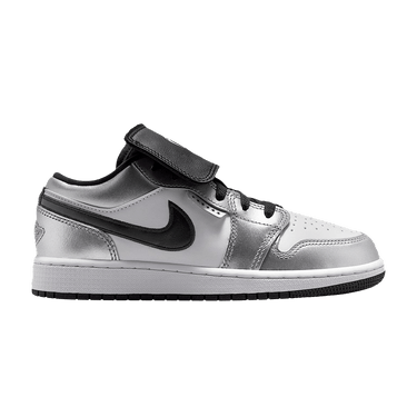 Air Jordan 1 Low SE GS 'White Metallic Silver Black'