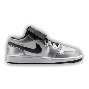 Air Jordan 1 Low SE GS 'White Metallic Silver Black'