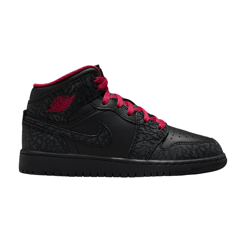 Air Jordan 1 Mid SE GS 'Black Black Tough Red' IX3528 010