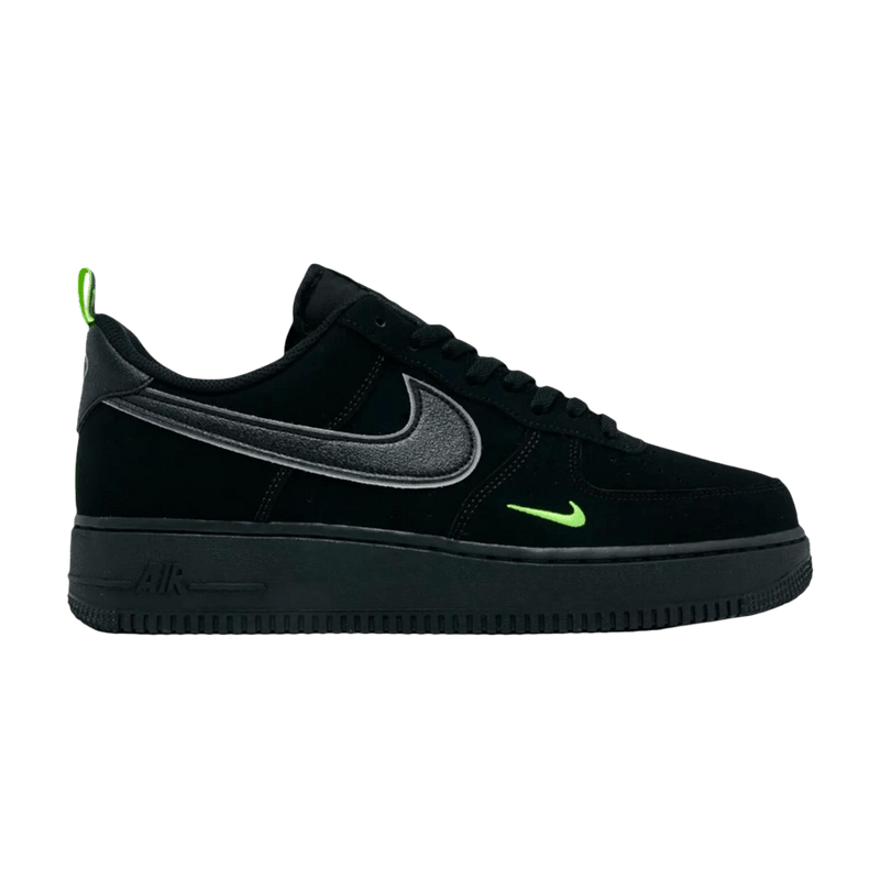 Nike Air Force 1 Low SE Mini Swoosh 'Black Flat Pewter Volt'; IX4831 010