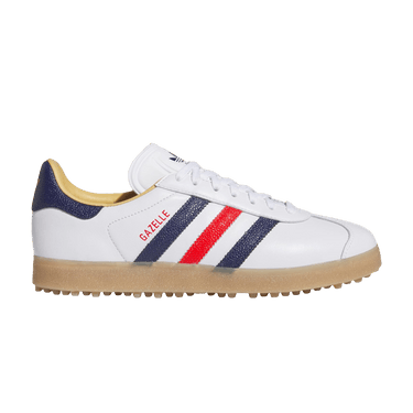 adidas Gazelle Leather Spikeless Golf 'Cloud White Dark Blue Red'