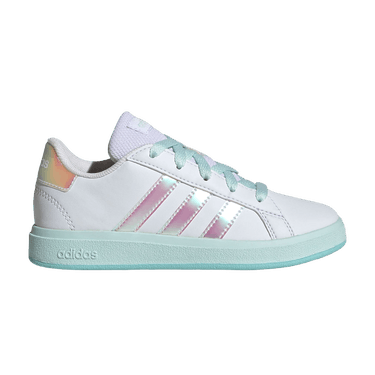 adidas Grand Court Lace K 'Iridescent Stripes - White'