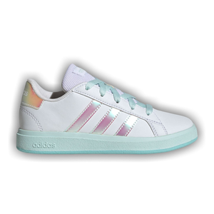 adidas Grand Court Lace K 'Iridescent Stripes - White'