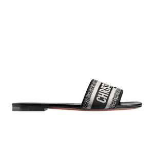 Dior Wmns DWay Slide 'Black Embroidered Cotton'