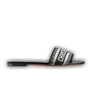 Dior Wmns DWay Slide 'Black Embroidered Cotton'