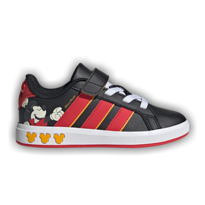 Disney Mickey Mouse x adidas Grand Court Little Kid 'Core Black Pure Ruby'