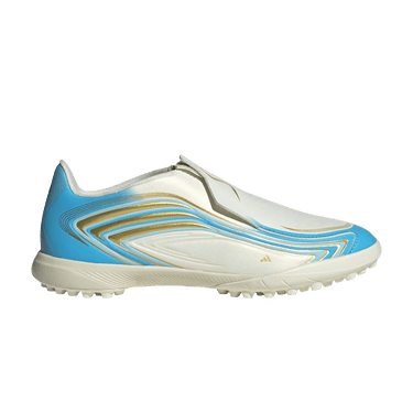 adidas F50 Messi League Laceless TF Little Kid 'Ivory Semi Blue Burst'