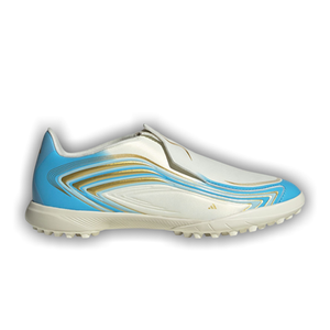 adidas F50 Messi League Laceless TF Little Kid 'Ivory Semi Blue Burst'