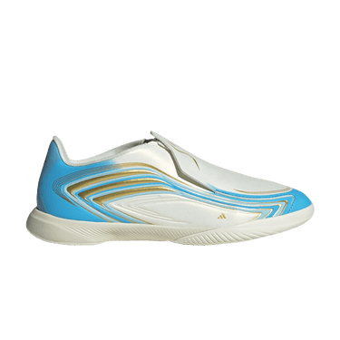 adidas F50 Messi League Laceless IC Little Kid 'Ivory Semi Blue Burst'