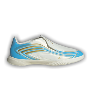adidas F50 Messi League Laceless IC Little Kid 'Ivory Semi Blue Burst'