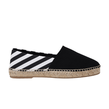 Off-White Wmns Stripes Flat Espadrilles 'Black'