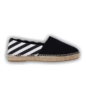 Off-White Wmns Stripes Flat Espadrilles 'Black'