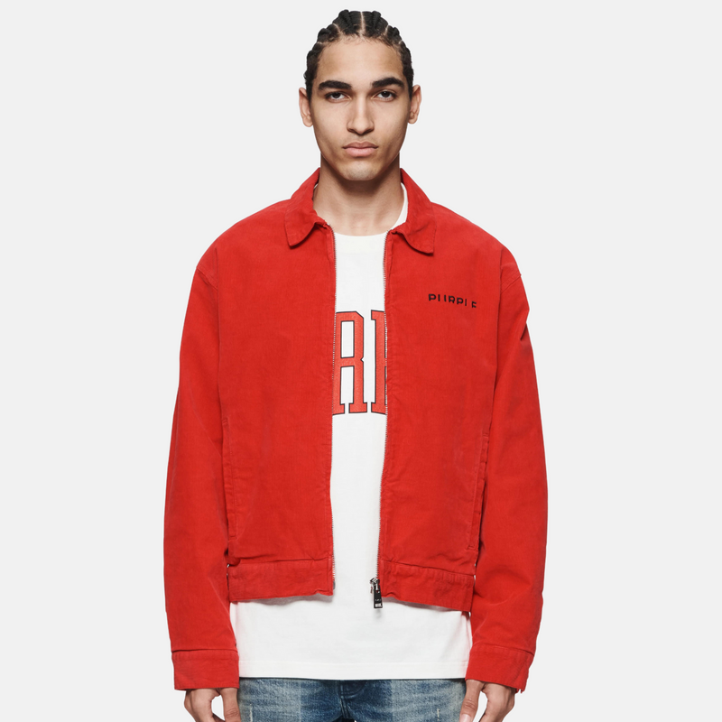 PURPLE BRAND Cord Flannel Lined Jacket 'Red'