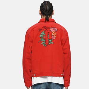 PURPLE BRAND Cord Flannel Lined Jacket 'Red'