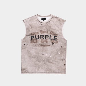 PURPLE BRAND Textured Sleeveless T-Shirt 'Brown'