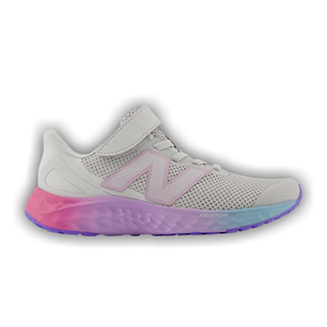 New Balance Fresh Foam Arishi v4 Bungee Lace Top Strap Little Kid 'Grey Matter Lilac Glo'