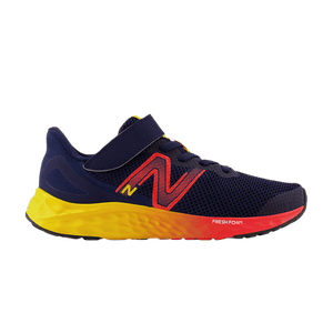 New Balance Fresh Foam Arishi v4 Bungee Lace Top Strap Little Kid 'Navy Electric Red Egg Yolk'