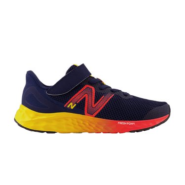 New Balance Fresh Foam Arishi v4 Bungee Lace Top Strap Little Kid 'Navy Electric Red Egg Yolk'