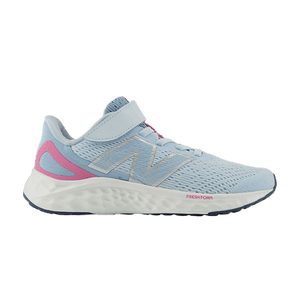 New Balance Fresh Foam Arishi v4 Bungee Lace Top Strap Little Kid 'Quarry Blue Real Pink'