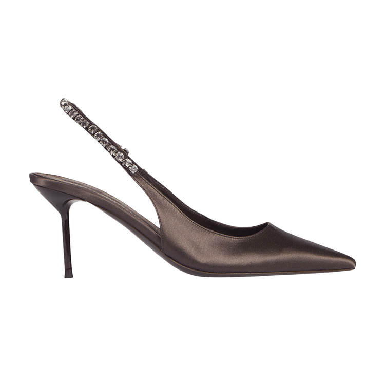 Paris Texas Wmns Lidia Slingback 'Satin Ebony' PX1764 XSTCR