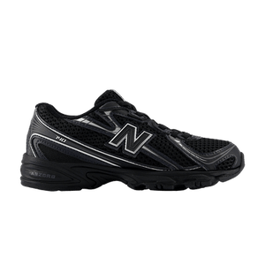 New Balance 740 Bungee Lace Little Kid Wide 'Black Silver Metallic'