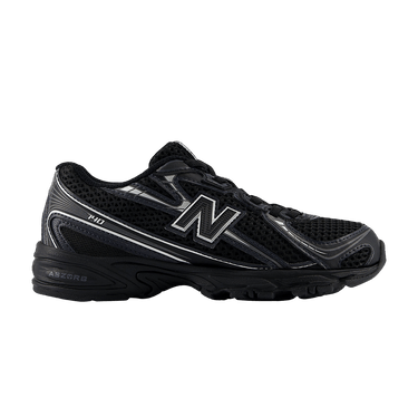 New Balance 740 Bungee Lace Little Kid Wide 'Black Silver Metallic'