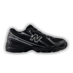 New Balance 740 Bungee Lace Little Kid Wide 'Black Silver Metallic'