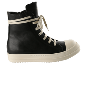 Rick Owens Scarpe In Pelle Sneaker 'Black Milk'