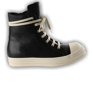 Rick Owens Scarpe In Pelle Sneaker 'Black Milk'