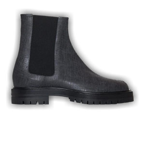 Maison Margiela Tabi County Combat High 'Black Scratched Leather'