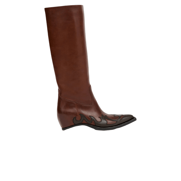 Maison Margiela Wmns Heel-Less Western Knee Boot 'Dark Brown' S58WW0168 P7788 HA057