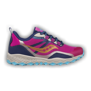 Saucony Peregrine 12 Shield Big Kid 'Navy Turquoise Pink'