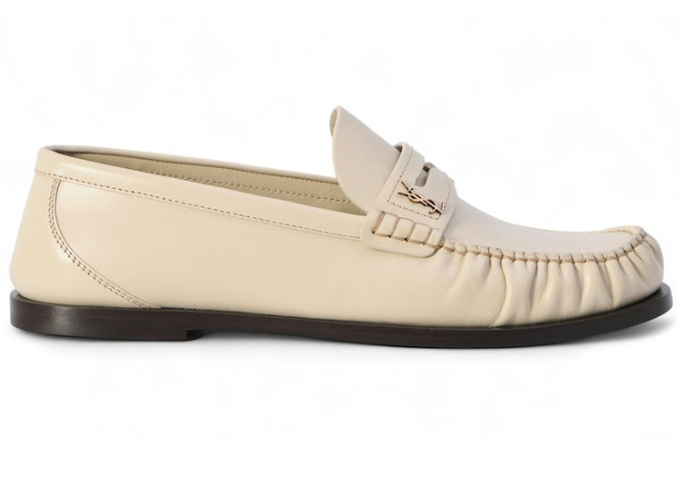 Saint Laurent Laurent Loafers Smooth Leather Marble White (Women's) 820648-AAELH-1001