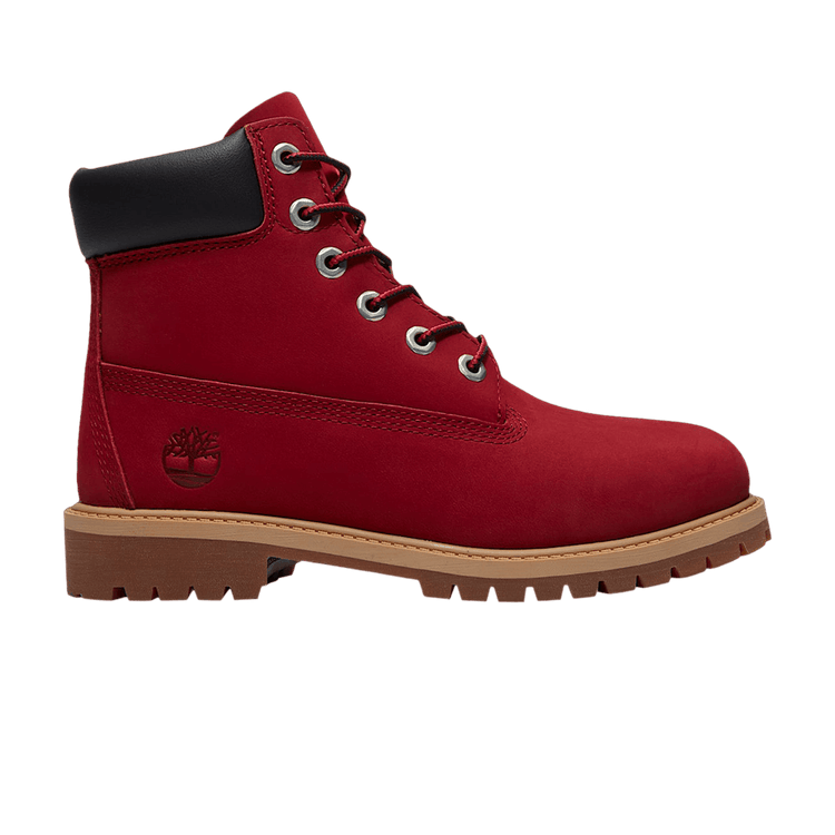 Timberland 6 Inch Premium Waterproof Boot Youth 'Red Nubuck Black' TB0A2CTGAET